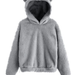 Color-Gray Gray-Autumn Winter Fluffy Rabbit Ears Hooded Warm Plus size-Fancey Boutique