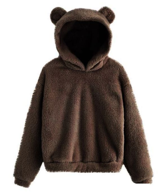 Color-Brown-Autumn Winter Fluffy Rabbit Ears Hooded Warm Plus size-Fancey Boutique