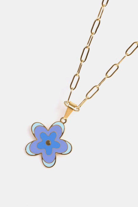 Flower Pendant Stainless Steel Necklace-Fancey Boutique