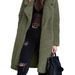 Color-Army Green-Autumn Winter Long Sleeve Collared Women Plush Top Large Coat Plus size-Fancey Boutique