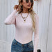 Color-Pink-Autumn New Small Turtleneck Sweater Bottoming Shirt Sweater Loose Solid Color Women Top-Fancey Boutique