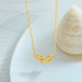 Gold-Plated Titanium Steel Bow Pendant Necklace-One Size-Fancey Boutique