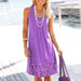 Color-Purple-Popular Women Clothing Sleeveless Printed Loose Dress-Fancey Boutique