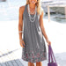 Color-Gray-Popular Women Clothing Sleeveless Printed Loose Dress-Fancey Boutique