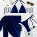 Color-royal blue-Halter Bikinis Solid Triangle Swimsuit Women High Cut Skirt Swimwear Conjunto Biquinis Feminino Trajes-Fancey Boutique