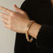 Gold-Plated Alloy Chain Bracelet-One Size-Fancey Boutique