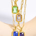 Zircon 18K Gold-Plated Geometrical Shape Pendant Necklace-Fancey Boutique