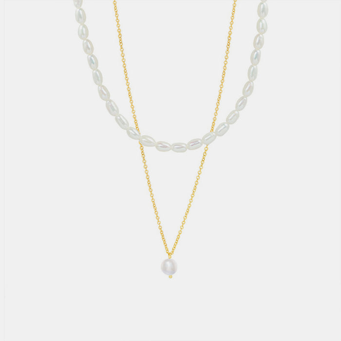 Double-Layered Freshwater Pearl Necklace-One Size-Fancey Boutique