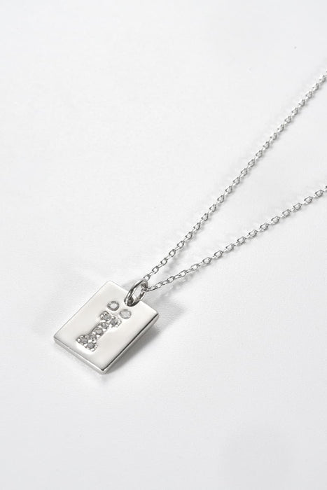 Inlaid Zircon Rectangle Pendant Necklace-Fancey Boutique