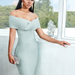 Color-Green-Summer New Women Clothing Bandage Dress Sexy off-Shoulder Short Sleeve Bodycon Dress-Fancey Boutique