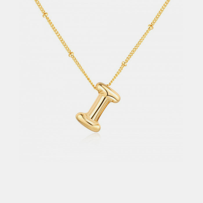 Gold-Plated Letter Pendant Necklace-One Size-Fancey Boutique