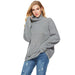 Color-Gray Pullover-Autumn Winter Casual Striped Turtleneck Knitted Pullover Sweater Women Loose Knitted Bottoming Shirt-Fancey Boutique