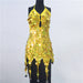 Color-Gold-Trendy Big Brand Beaded Dress Nightclub Performance Clothes-Fancey Boutique