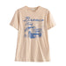 Early Spring New Fashion All-Match Women Car Printed T shirt Graphic-Apricot-Fancey Boutique