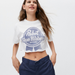 New Women Fashion Casual round Neck Cropped White with Printed Pattern Ultra Short T-shirt Graphic-Fancey Boutique