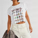 Spring New Women Printed T shirt Top-Fancey Boutique