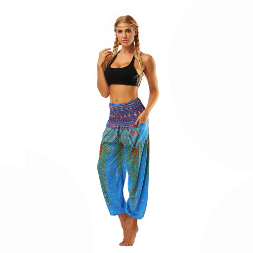 Color-Multi-2-Digital Printing Seaside Loose Belly Dance Ethnic Casual Pants Women Sports Yoga Bloomers-Fancey Boutique