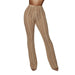 Color-Camel-Sexy Women Hollow Out Cutout Knitted Trousers Crocheted Beach Pants-Fancey Boutique