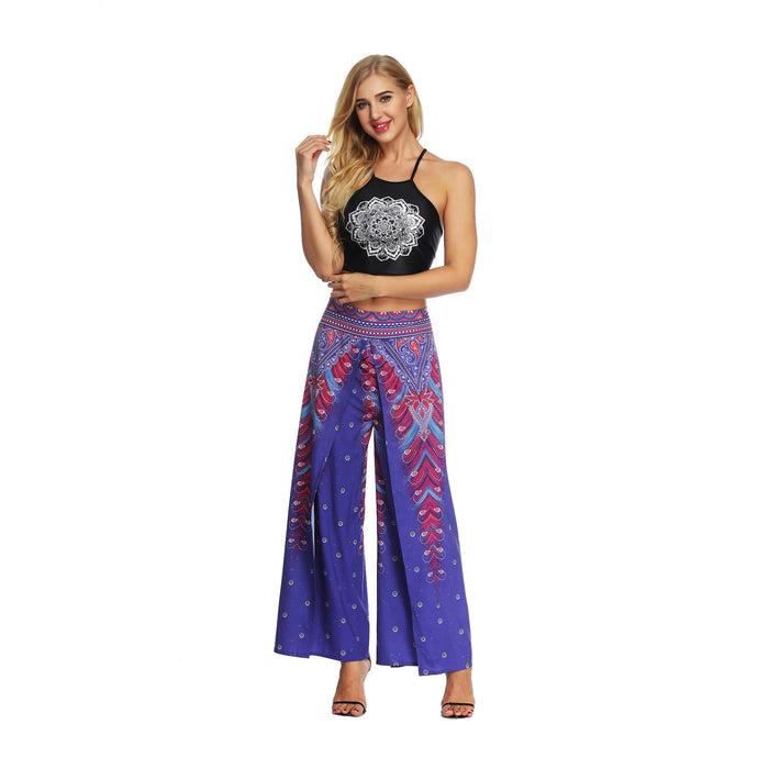 Color-Multi-4-New National Fashion Digital Printing High Waist Wide Leg Pants Loose Casual Yoga Pants-Fancey Boutique