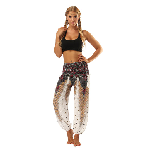 Color-Multi-1-Digital Printing Seaside Loose Belly Dance Ethnic Casual Pants Women Sports Yoga Bloomers-Fancey Boutique