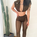 Color-Coffee-Summer New Women Sexy Low-Cut Sleeveless Loose Vest Mesh See through Trousers Two Piece Set-Fancey Boutique