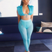 Color-Blue-Summer New Women Sexy Low-Cut Sleeveless Loose Vest Mesh See through Trousers Two Piece Set-Fancey Boutique