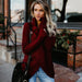 Color-Burgundy-Spring Winter Turtleneck Solid Color Pullover Knitted Sweater Women Loose Thick Base-Fancey Boutique