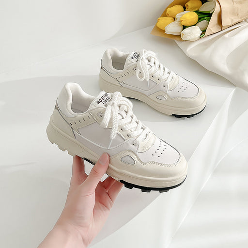 Board Shoes All-Match Student White Shoes Summer New Leather Surface Stitching Casual Women-35-Fancey Boutique