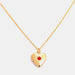 Zircon Heart Shape 14K Gold-Plated Pendant Necklace-One Size-Fancey Boutique