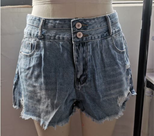 Color-Light Blue-Summer Women Clothing Holes High Waist Pants Denim Shorts Women-Fancey Boutique