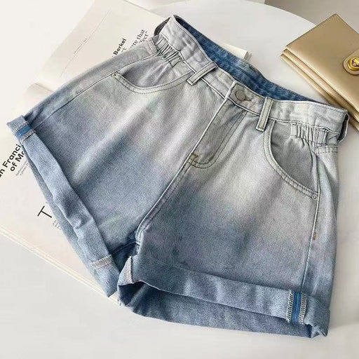 Color-light blue-Summer Gradient Denim Shorts Women Jeans-Fancey Boutique