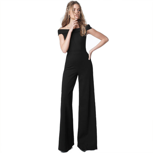Color-Black-Dress Women Clothing off Neck Casual Jumpsuit-Fancey Boutique