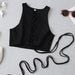 Color-Black-Summer All-Match Slim-Fit Lace up Hollow Out Cutout Vest Tube Top Sexy Top-Fancey Boutique