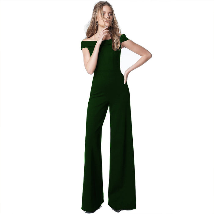 Color-Green-Dress Women Clothing off Neck Casual Jumpsuit-Fancey Boutique