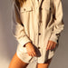 Color-Ivory-Winter Women Clothing Long Sleeve Warm Shacket Coat Outerwear-Fancey Boutique