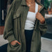 Color-Army Green-Winter Women Clothing Long Sleeve Warm Shacket Coat Outerwear-Fancey Boutique