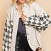 Color-Khaki-Autumn Winter Coat Chessboard Grid Stitching Baggy Casual Jacket Grid-Fancey Boutique