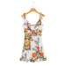 New Gentle Korean Contrast Color A- line Dress Sexy Dress Spring Summer Print Split Sling Dress for Women Tie Strap-Multi-Fancey Boutique