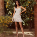 Women Shoulder Strap off-Neck Lace Slim Fit Fashion Dress-White-Fancey Boutique