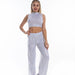 Color-White-Ice Silk Vest Wide Leg Pants Suit Ice Silk Breathable Comfortable Dance Bloomers Yoga Clothes-Fancey Boutique