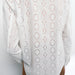 Color-Spring Women White Long Sleeve Hollow Out Cutout Eyelet Embroidered Shirt-Fancey Boutique