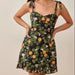 Floral Print Ruffled Hem Mini Slim Fit French Dress Summer-Fancey Boutique