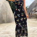 Spring Women Floral Plants Floral Print Slit Strap Dress-Fancey Boutique