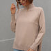 Color-Khaki-Autumn Winter Solid Color Sweater Turtleneck Women Clothing Solid Color Turtleneck Sweater for Women-Fancey Boutique