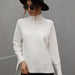 Color-White-Autumn Winter Solid Color Sweater Turtleneck Women Clothing Solid Color Turtleneck Sweater for Women-Fancey Boutique