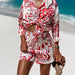 Color-Red-Summer Blouse Pants Casual Beach Degrees Wind False Two-Piece Suit-Fancey Boutique