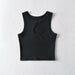 Color-Summer Beauty Bloggers Chest Water Drop Hollow Out Cutout Women Sleeveless Slim Fit Pullover Cropped Outfit Vest-Fancey Boutique