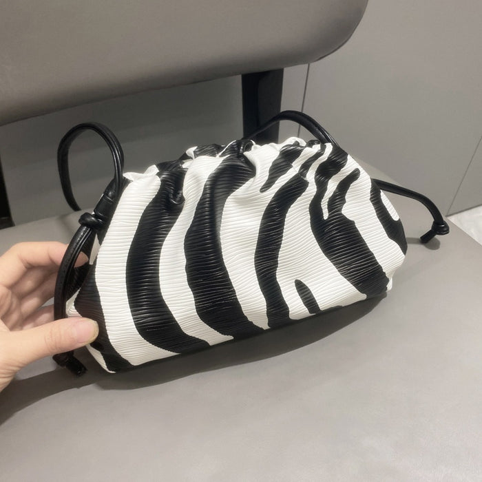 Cloud Bag Zebra Pattern Single Shoulder Crossbody Bag Small Bag Handheld Banquet Bag-Fancey Boutique