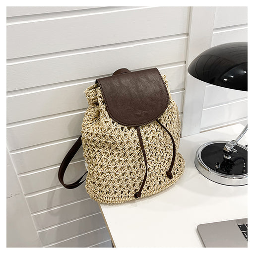 Shoulder Straw Backpack-Fancey Boutique