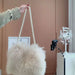 Genuine leather women's bag beach wool fur bag, one shoulder portable tassel sheepskin fur bag-Fancey Boutique